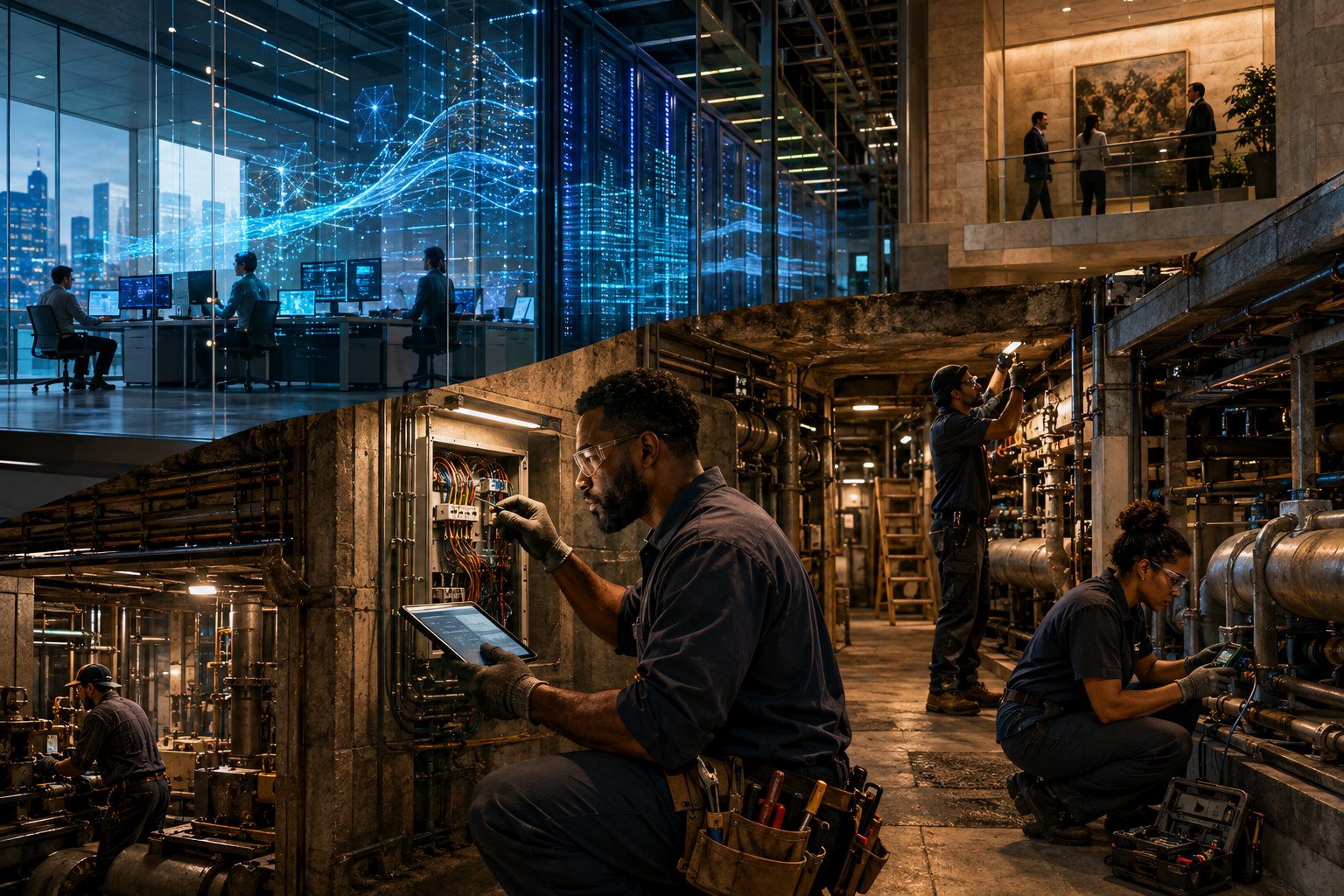 Jobs AI can't replace easily include skilled workers diagnosing and maintaining complex physical infrastructure alongside AI-assisted systems.