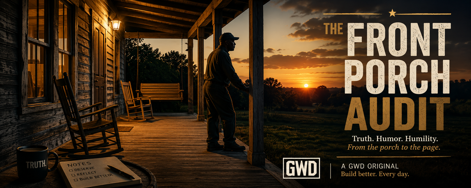 The Front Porch Audit — Groundwork Daily The Front Porch Audit by Darius “Dee” Colson, a Groundwork Daily series about the everyday habits, responsibilities, judgments, and patterns that reveal character.