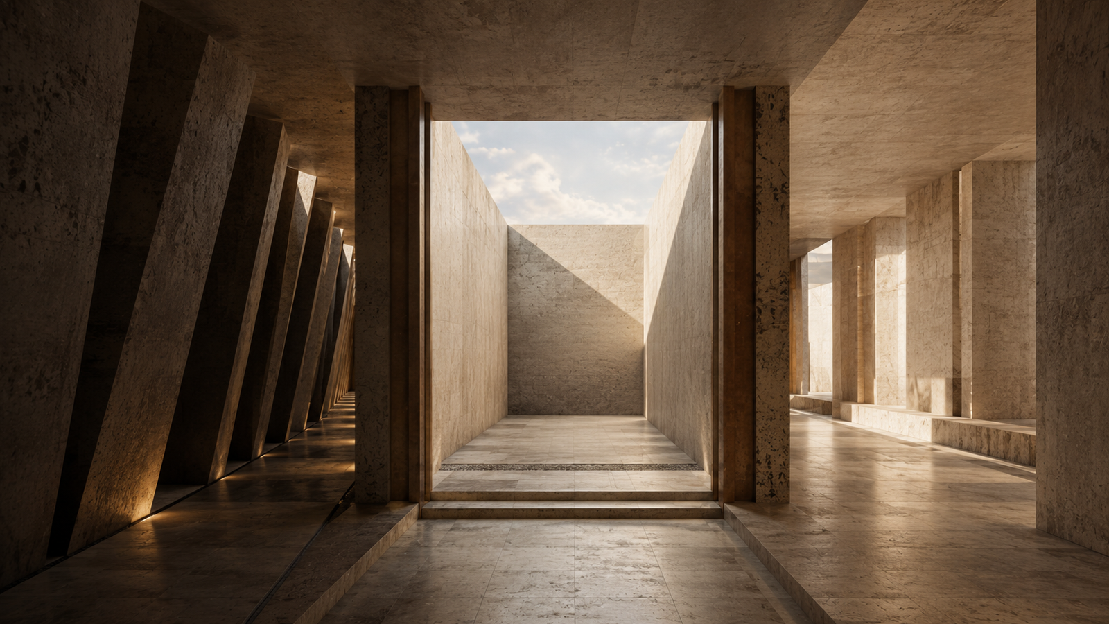 The Governance Interval The Governance Interval represented by a calm architectural threshold separating a compressed field of emotional pressure from a deliberate open path.