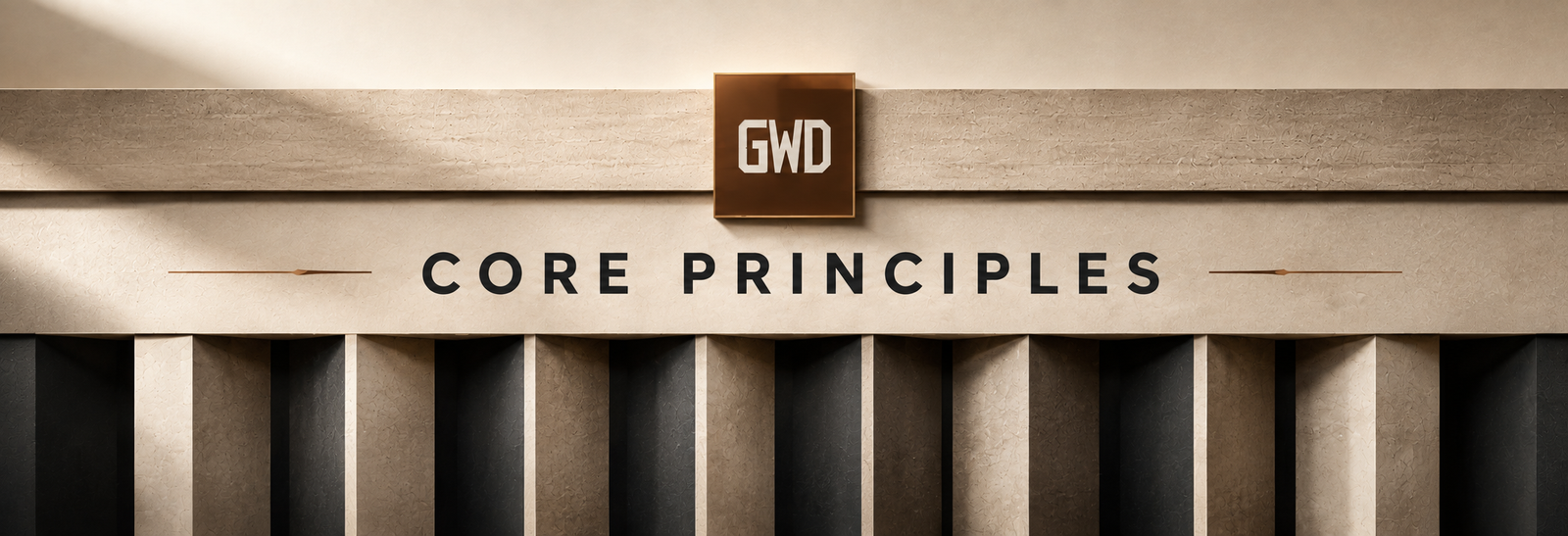 Groundwork Daily Core Principles architectural banner representing foundational ideas that guide stronger decisions, systems, and durable outcomes.