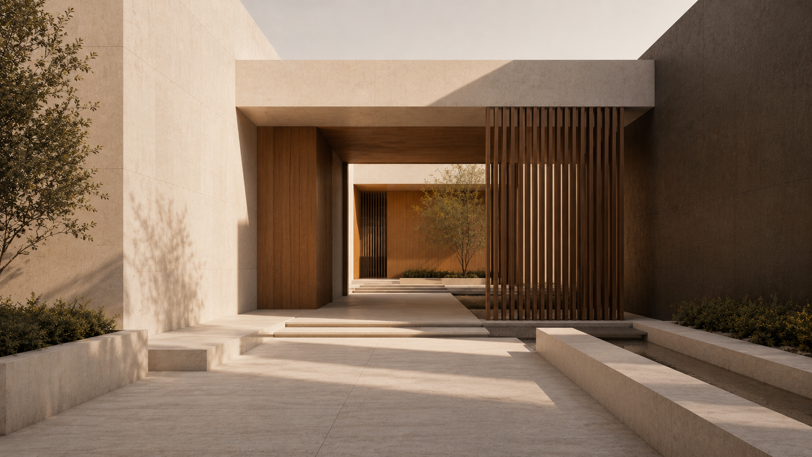 Privacy Through Controlled Access Groundwork Daily privacy policy illustrated through layered architectural thresholds, controlled access, and protected interior spaces.