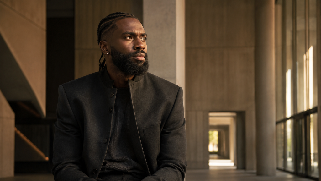 Jaylen Brown in a reflective editorial portrait representing intelligence, independent thought, ownership and a life beyond basketball.
