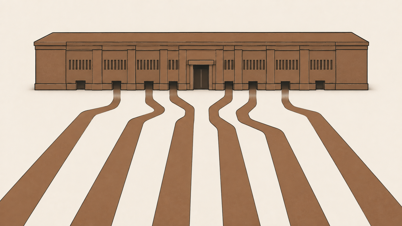 Low Unemployment, Narrower Hiring Minimalist economic illustration showing a stable employment structure above narrowing entry pathways, representing why it can be hard to find a job even when unemployment is low.