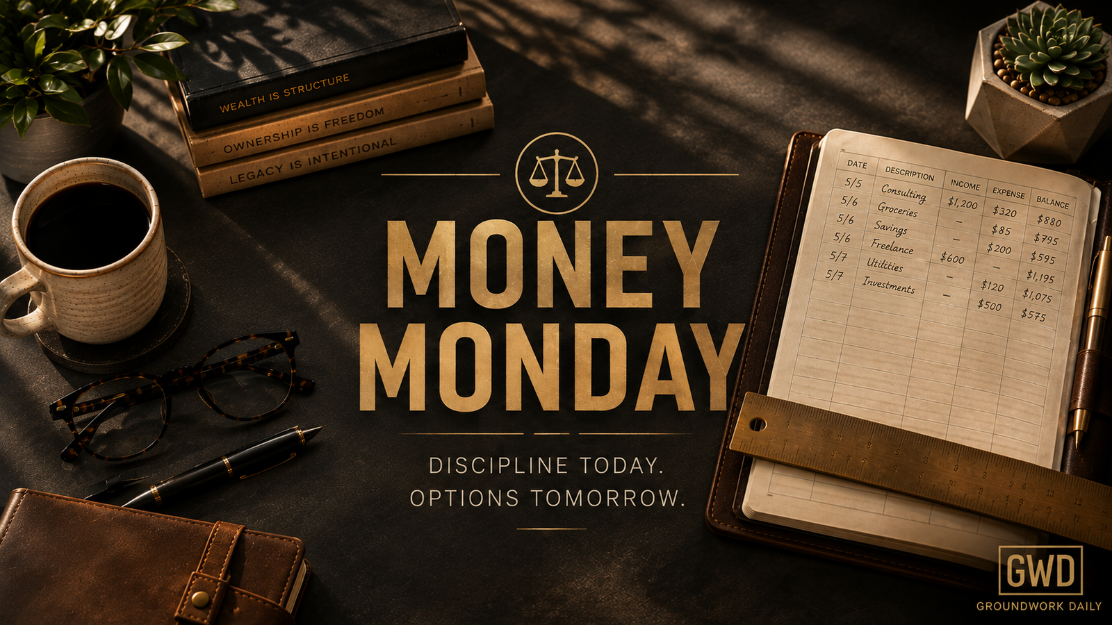 Money Monday series banner from Groundwork Daily.