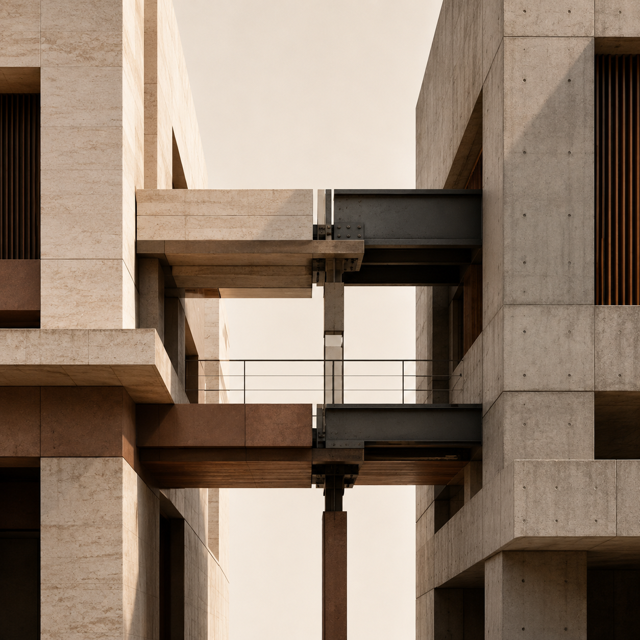 T.L. Ellis Builder identity represented by independent architectural structures connected through shared load, boundaries, reciprocity, and partnership mechanics.