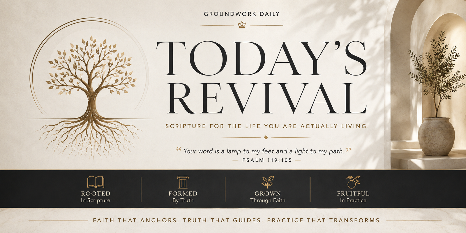Today's Revival Scripture for Life series banner from Groundwork Daily.