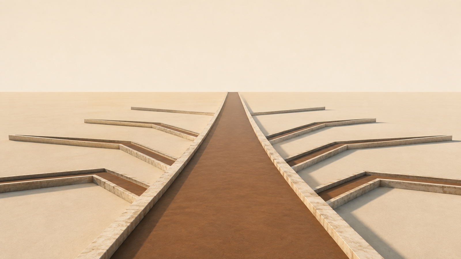 What Does the Bible Say About Anxiety? Grounded Pathway Multiple architectural paths converge into one steady pathway, symbolizing what the Bible says about anxiety, prayer, trust, and returning attention to the present.
