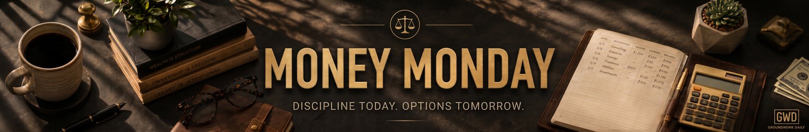Money Monday, the Groundwork Daily series examining financial discipline, ownership, and household stability.