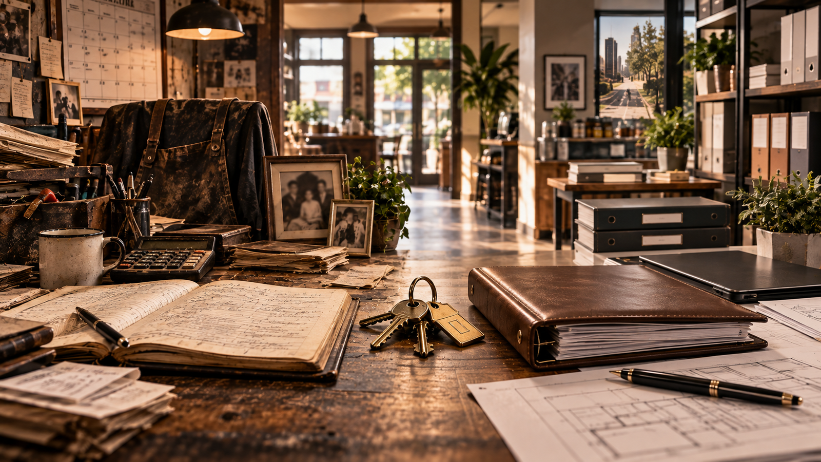 Family business succession shown through founder-held knowledge, business keys, documented systems, succession planning, and durable generational structure.