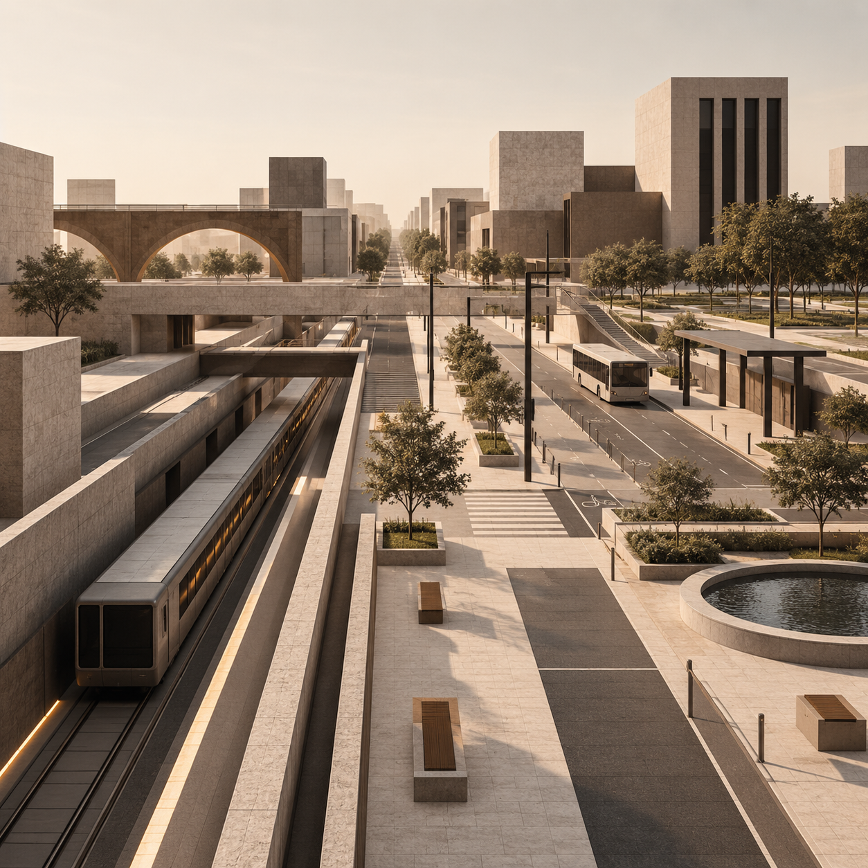 Architectural representation of interconnected urban systems for Groundwork Daily Builder Omari Steele.